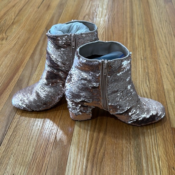 Anthropologie Farylrobin Linda Rose Sequin Ankle Booties 7.5 - Picture 2 of 5